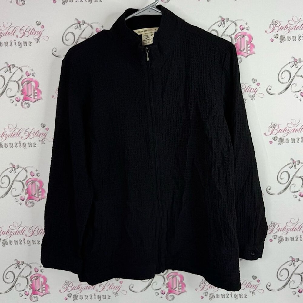 Exofficio zip up coat Women's Black Textured Jacket
